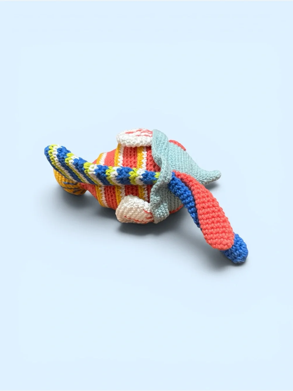 Handmade Colorful Aquatic Amigurumi Angelfish Plush Crochet Fish